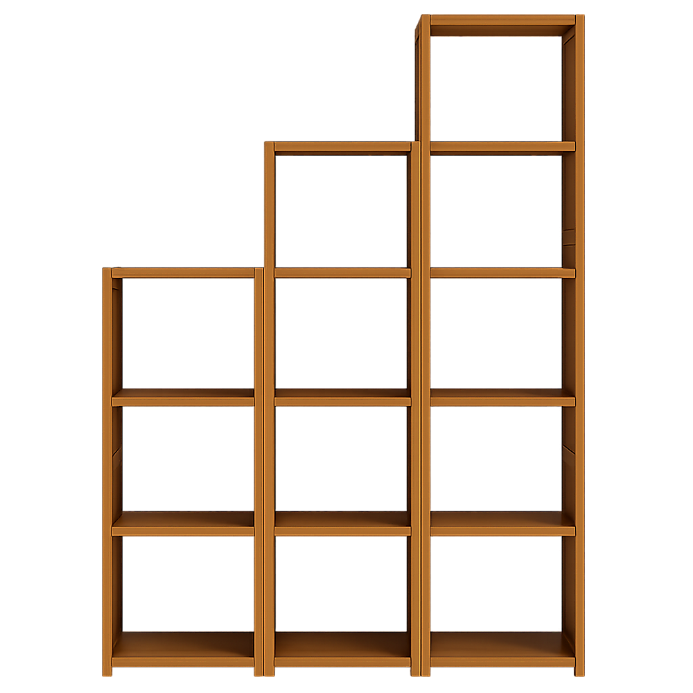 3 Piece Bamboo Adjustable Shelf Set ??Bookcase Display Storage Rack Stand