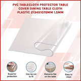 PVC Tablecloth Protector Table Cover Dining Table Cloth Plastic 2134x1070mm 1.5mm - Side View