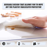 PVC Tablecloth Protector Table Cover Dining Table Cloth Plastic 2134x1070mm 1.5mm - Extra Image