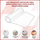 PVC Tablecloth Protector Table Cover Dining Table Cloth Plastic 2800x1170mm 2.0mm