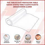 PVC Tablecloth Protector Table Cover Dining Table Cloth Plastic 2800x1170mm 2.0mm - Side View