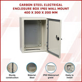 Carbon Steel Electrical Enclosure Box IP65 Wall Mount 400 x 300 x 200 mm - Side View