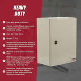 Carbon Steel Electrical Enclosure Box IP65 Wall Mount 400 x 300 x 200 mm - Extra Image