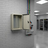 Carbon Steel Electrical Enclosure Box IP65 Wall Mount 400 x 300 x 200 mm - 45-Degree Angle