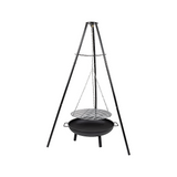 Tripod Garden Fire Pit BBQ ??Cast Iron & Steel Round Outdoor Fire Bowl