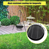 Tripod Garden Fire Pit BBQ ??Cast Iron & Steel Round Outdoor Fire Bowl