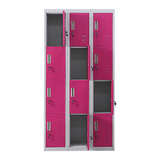 12-Door Locker for Office Gym Shed School Home Storage - Standard Lock with 2 Keys - Top-Down View