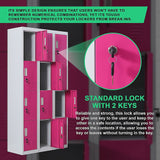 12-Door Locker for Office Gym Shed School Home Storage - Standard Lock with 2 Keys - Close-Up Angle