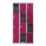 12-Door Locker for Office Gym Shed School Home Storage - Padlock-operated - Top-Down View