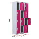 12-Door Locker for Office Gym Shed School Home Storage - Padlock-operated - Extra Image