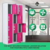 12-Door Locker for Office Gym Shed School Home Storage - 3-Digit Combination Lock - Top-Down View