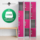12-Door Locker for Office Gym Shed School Home Storage - 3-Digit Combination Lock - Rear View