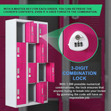 12-Door Locker for Office Gym Shed School Home Storage - 3-Digit Combination Lock - Low Angle