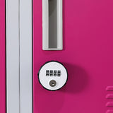 12-Door Locker for Office Gym Shed School Home Storage - 4-Digit Combination Lock - Rear View