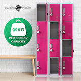 12-Door Locker for Office Gym Shed School Home Storage - 4-Digit Combination Lock - Low Angle