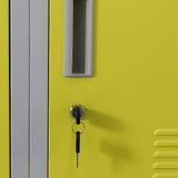 12-Door Locker for Office Gym Shed School Home Storage - Standard Lock with 2 Keys - Close-Up Angle
