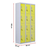 12-Door Locker for Office Gym Shed School Home Storage - Standard Lock with 2 Keys - Extra Image