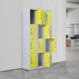 12-Door Locker for Office Gym Shed School Home Storage - Padlock-operated - Front View