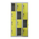 12-Door Locker for Office Gym Shed School Home Storage - Padlock-operated - Rear View