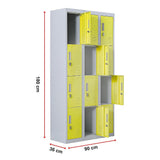 12-Door Locker for Office Gym Shed School Home Storage - Padlock-operated - Extra Image