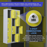 12-Door Locker for Office Gym Shed School Home Storage - 3-Digit Combination Lock - Extra Image