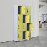 12-Door Locker for Office Gym Shed School Home Storage - 4-Digit Combination Lock - Front View