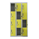12-Door Locker for Office Gym Shed School Home Storage - 4-Digit Combination Lock - Top-Down View