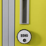 12-Door Locker for Office Gym Shed School Home Storage - 4-Digit Combination Lock - Low Angle