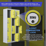 12-Door Locker for Office Gym Shed School Home Storage - 4-Digit Combination Lock - Extra Image
