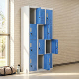 12-Door Locker for Office Gym Shed School Home Storage - Standard Lock with Keys - Close-Up Angle