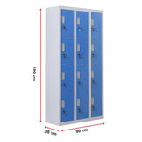 12-Door Locker for Office Gym Shed School Home Storage - Standard Lock with Keys - Extra Image