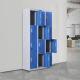 12-Door Locker for Office Gym Shed School Home Storage - Padlock-operated - Front View