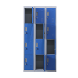 12-Door Locker for Office Gym Shed School Home Storage - Padlock-operated - 45-Degree Angle