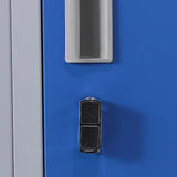 12-Door Locker for Office Gym Shed School Home Storage - Padlock-operated - Close-Up Angle