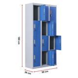 12-Door Locker for Office Gym Shed School Home Storage - Padlock-operated - Extra Image