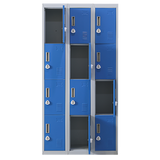 12-Door Locker for Office Gym Shed School Home Storage - 3-Digit Combination Lock - Top-Down View