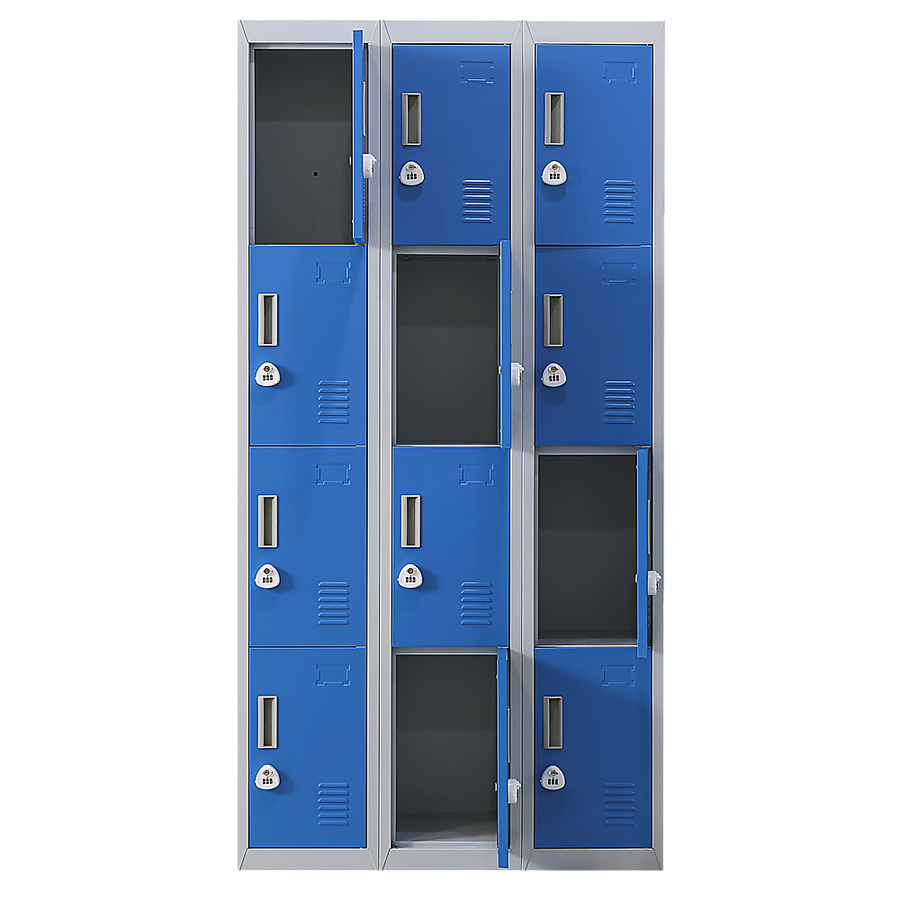12-Door Locker for Office Gym Shed School Home Storage - 3-Digit Combination Lock