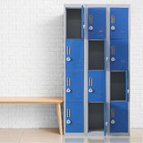 12-Door Locker for Office Gym Shed School Home Storage - 3-Digit Combination Lock - Low Angle