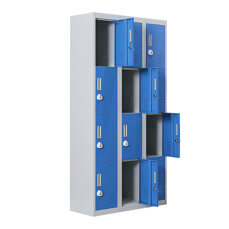 12-Door Locker for Office Gym Shed School Home Storage - 3-Digit Combination Lock