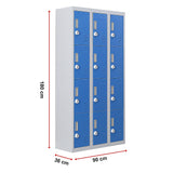 12-Door Locker for Office Gym Shed School Home Storage - 3-Digit Combination Lock - Extra Image