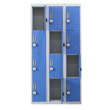 12-Door Locker for Office Gym Shed School Home Storage - 4-Digit Combination Lock - 45-Degree Angle
