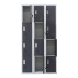 12-Door Locker for Office Gym Shed School Home Storage - Standard Lock with Keys - Top-Down View