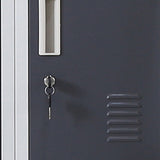 12-Door Locker for Office Gym Shed School Home Storage - Standard Lock with Keys - Rear View