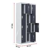 12-Door Locker for Office Gym Shed School Home Storage - Padlock-operated - Extra Image