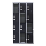 12-Door Locker for Office Gym Shed School Home Storage - 3-Digit Combination Lock - Top-Down View