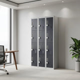 12-Door Locker for Office Gym Shed School Home Storage - 4-Digit Combination Lock - Front View