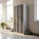 12-Door Locker for Office Gym Shed School Home Storage - 4-Digit Combination Lock - Rear View