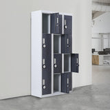 12-Door Locker for Office Gym Shed School Home Storage - 4-Digit Combination Lock - Front View