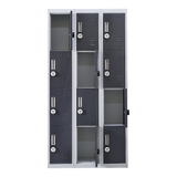 12-Door Locker for Office Gym Shed School Home Storage - 4-Digit Combination Lock - Top-Down View
