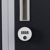 12-Door Locker for Office Gym Shed School Home Storage - 4-Digit Combination Lock - Close-Up Angle